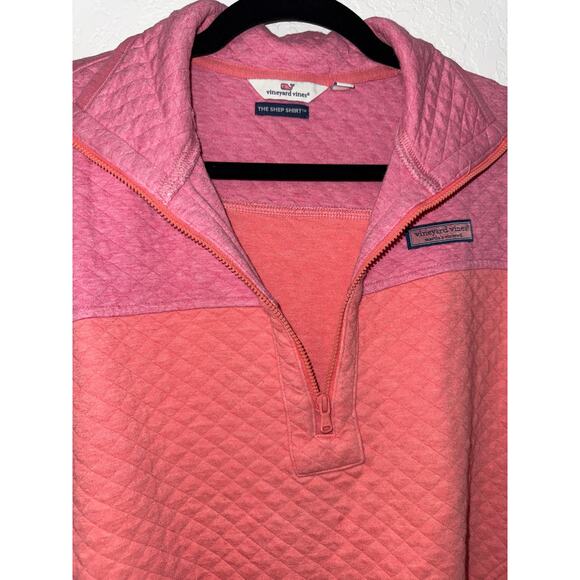 Vineyard Vines Shep Shirt Quarter Zip Pink Large EUC - Picture 10 of 11